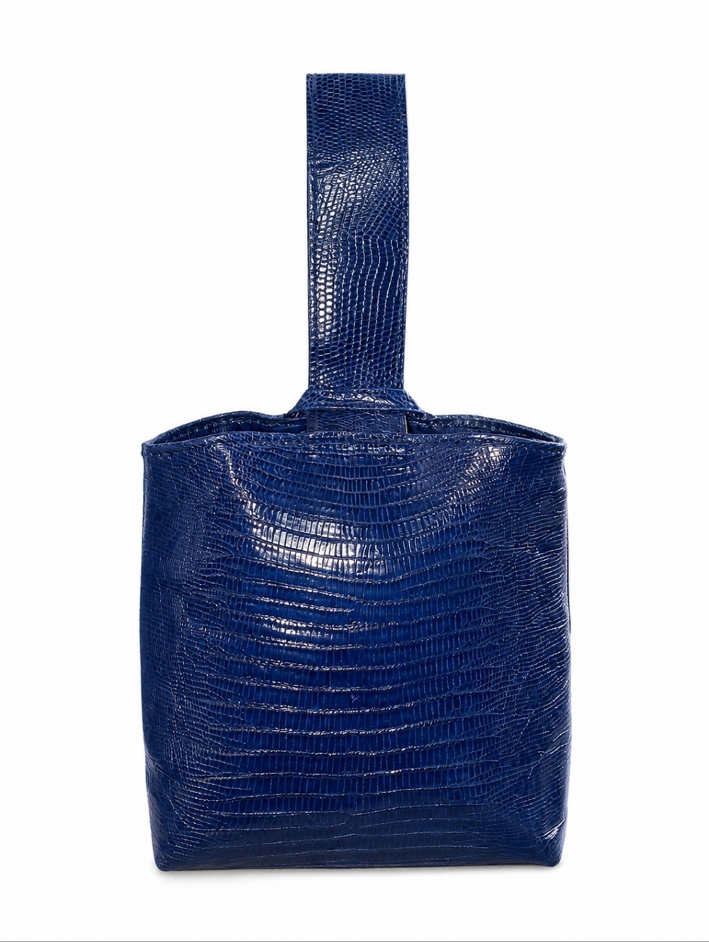Delgè Navy Croc-Embossed Top-Handle Women’s Bag